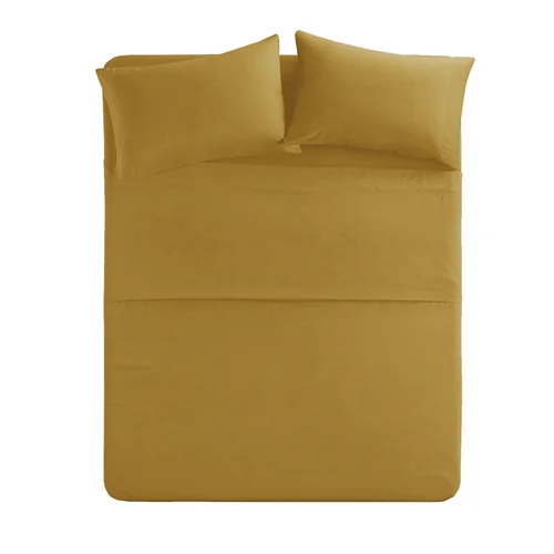 Splendid Fitted Bed Sheet Set Solid Gold Single