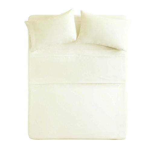 Splendid Fitted Bed Sheet Set Solid Ivory Single