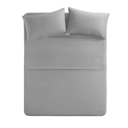 Splendid Fitted Bed Sheet Set Solid Light Grey Single