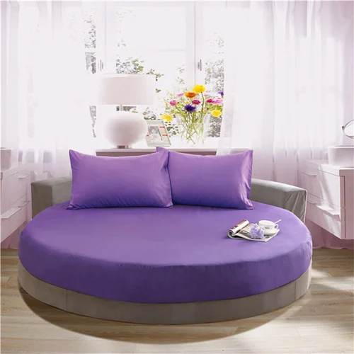 Splendid Solid Laveder 3PC Round Bed Sheet Set 100% Cotton - 84 Inch Diameter